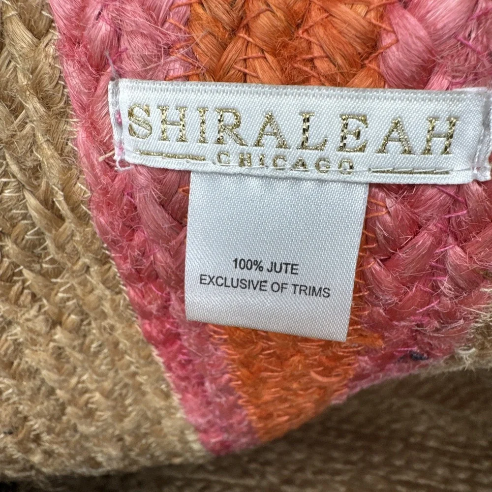 Shiraleah Chicago Jute Large Tote Bag Boho Hippie Beach Market Bag Colorful